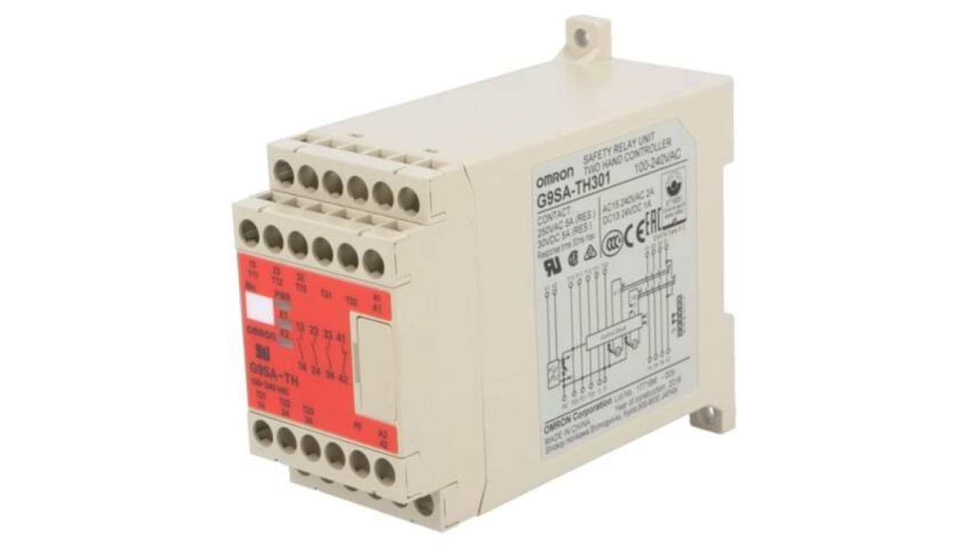 Moduł: przekaźnik bezpieczeństwa, 100÷240VAC, Input: 2, na szynę DInput G9SA-TH301 100-240AC