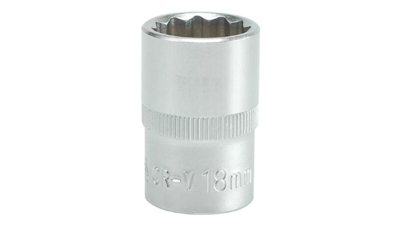 Nasadka krótka 12-kątna chromowana 1/2 19mm