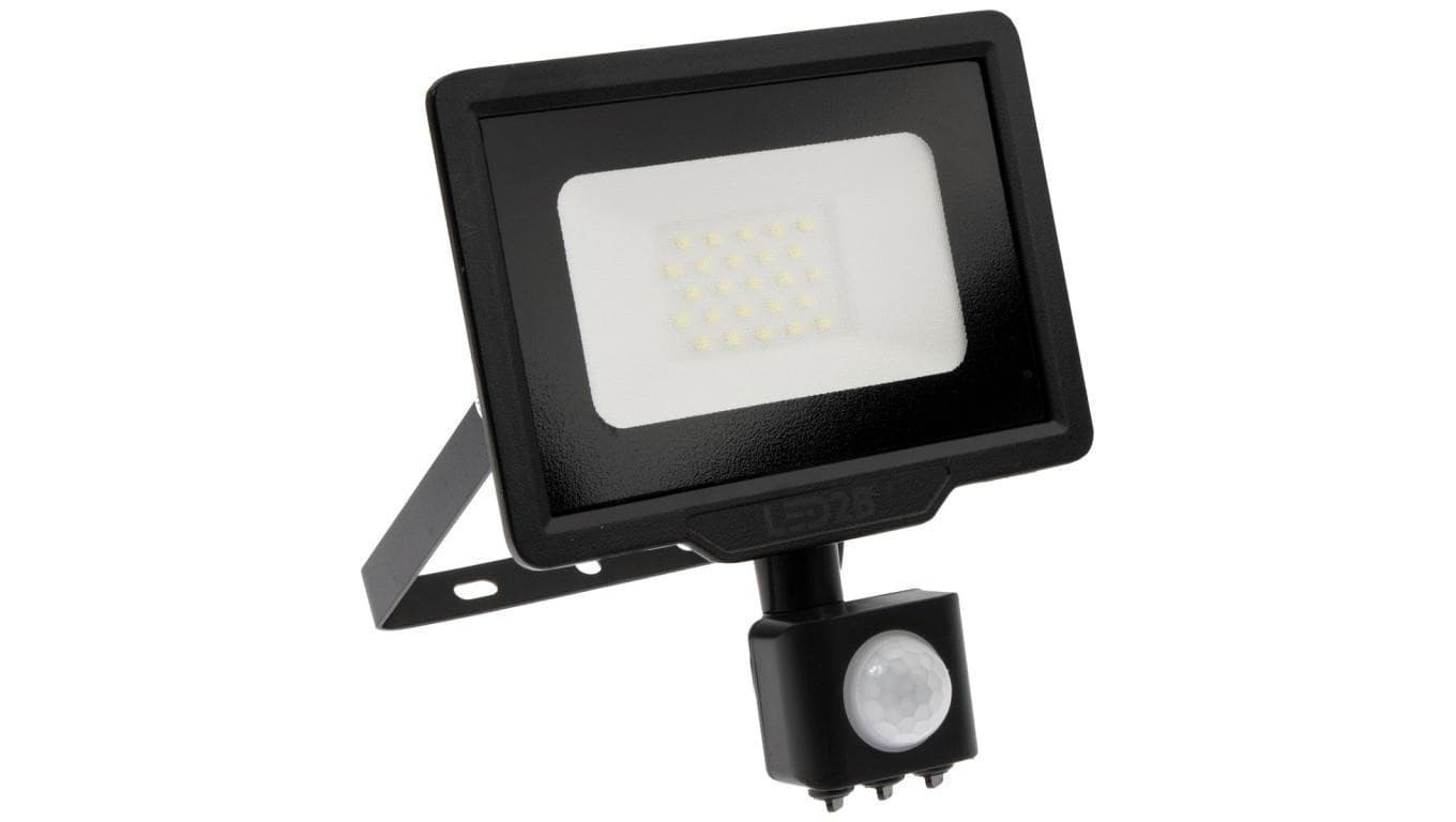 Naświetlacz LED 20W 1600lm 6000K IP44 Czarny z czujnikiem ruchu LED2B KOBI MHC