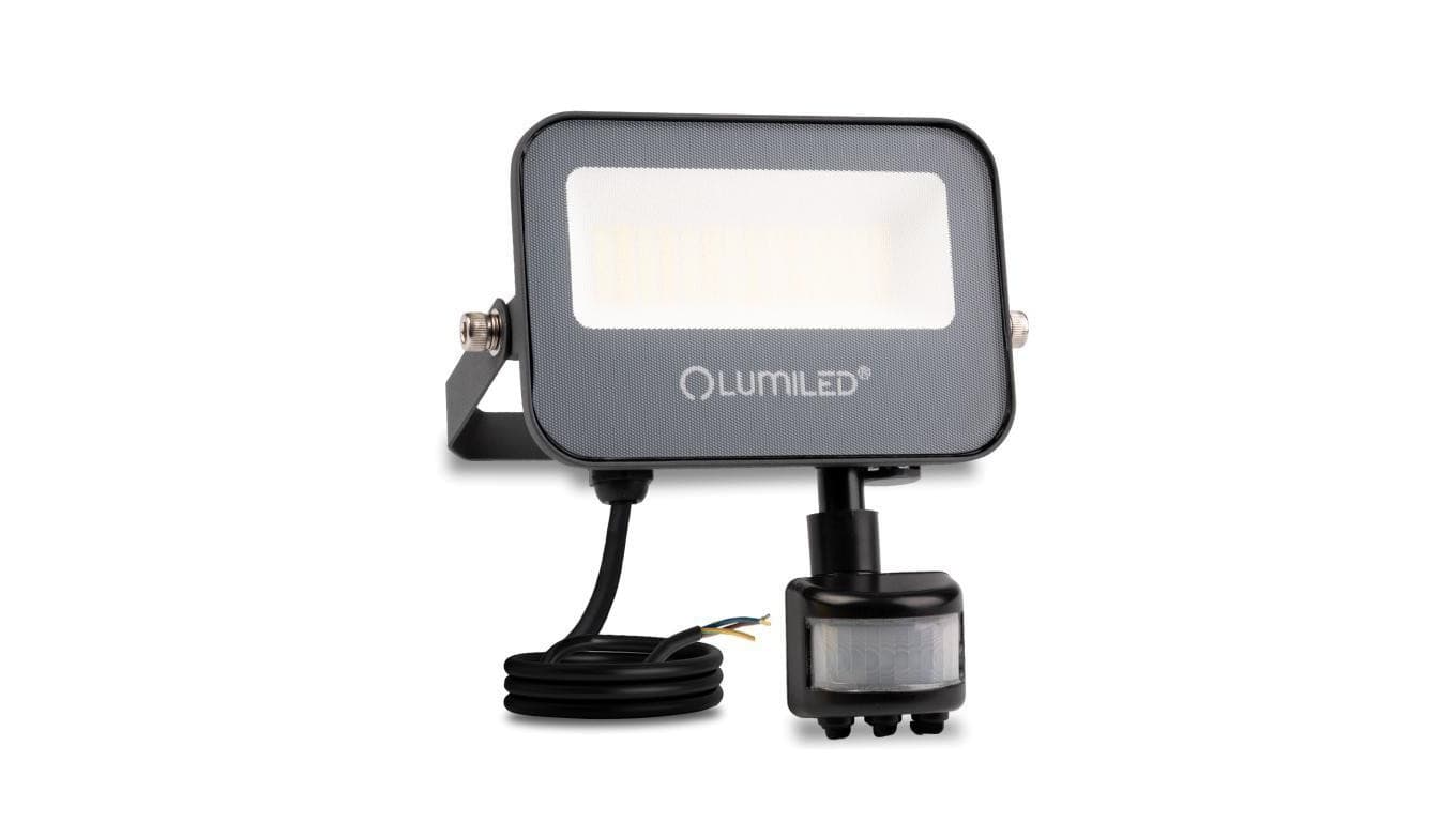 Naświetlacz LED LUMILED TRINOX 20W 2000lm CCT IP65 Szary Czujnik Ruchu i Zmierzchu Klasa F 3 Lata Gwarancji