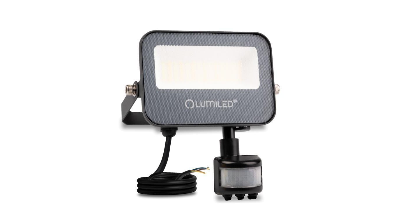 Naświetlacz LED LUMILED TRINOX 20W 2000lm CCT IP65 Szary Czujnik Ruchu i Zmierzchu Klasa F 3 Lata Gwarancji