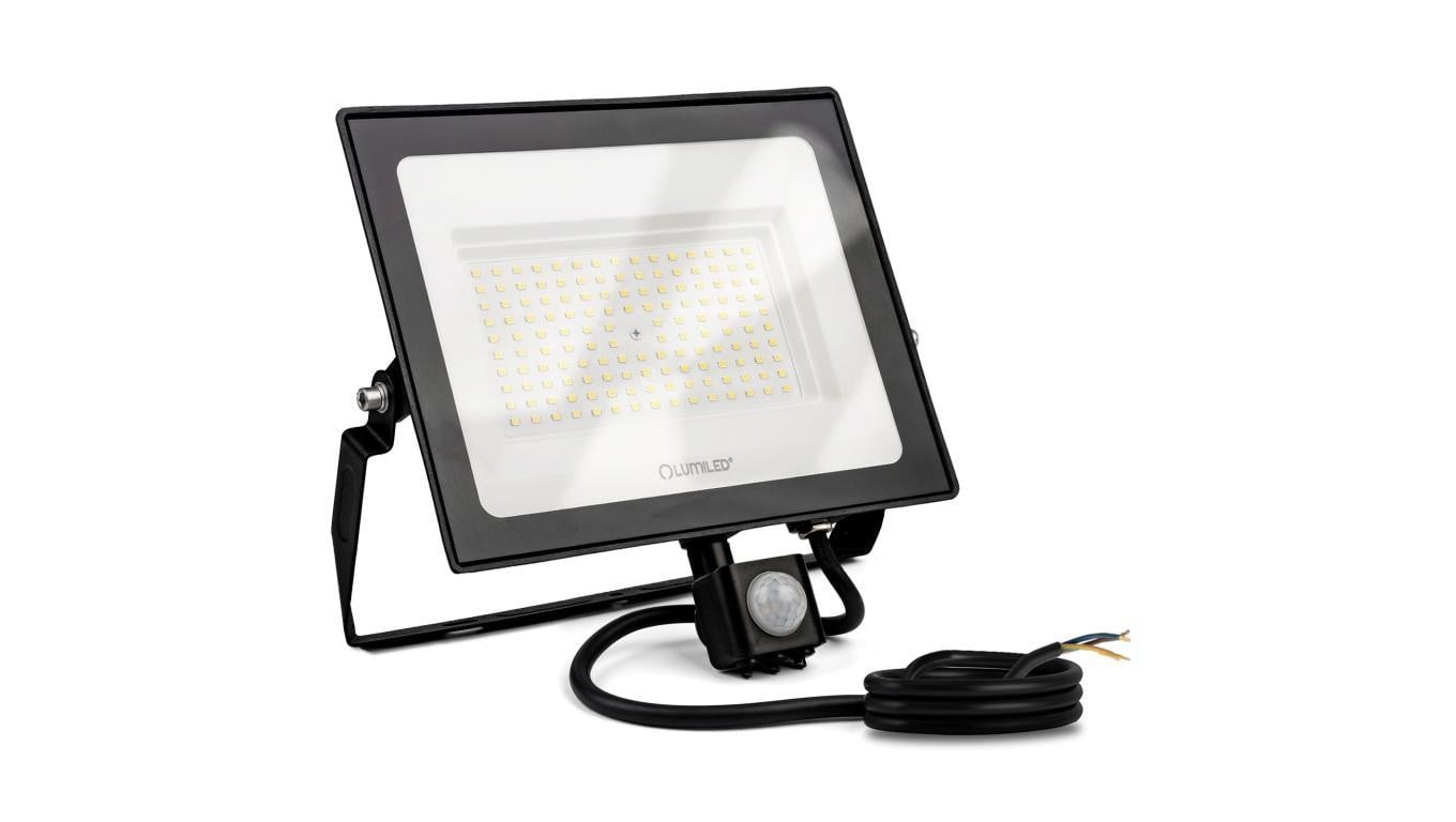 Naświetlacz LED LUMILED ZUNA2 100W 9000lm 4000K IP44 Czarny Czujnik Ruchu Klasa F 3 Lata Gwarancji