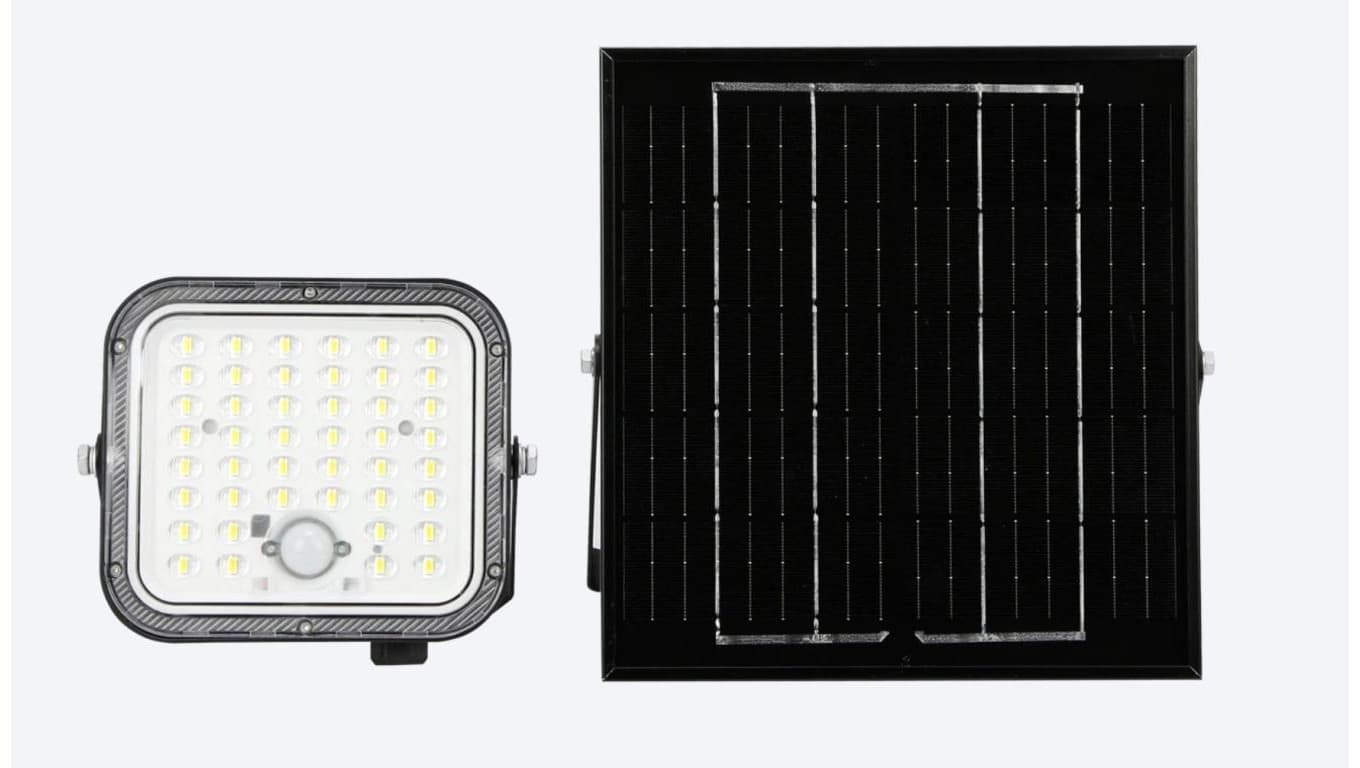 Naświetlacz reflektor halogen solarny solar LUNIR 4000K 50W 6W5V 1400lm IP65 czarna PRIME 5 lat gwar.