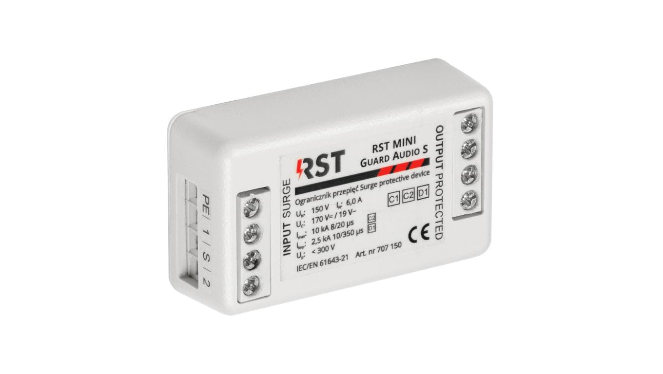 Ogranicznik przepięć RST MINI Guard Audio S do ochrony analogowych obwodów audio