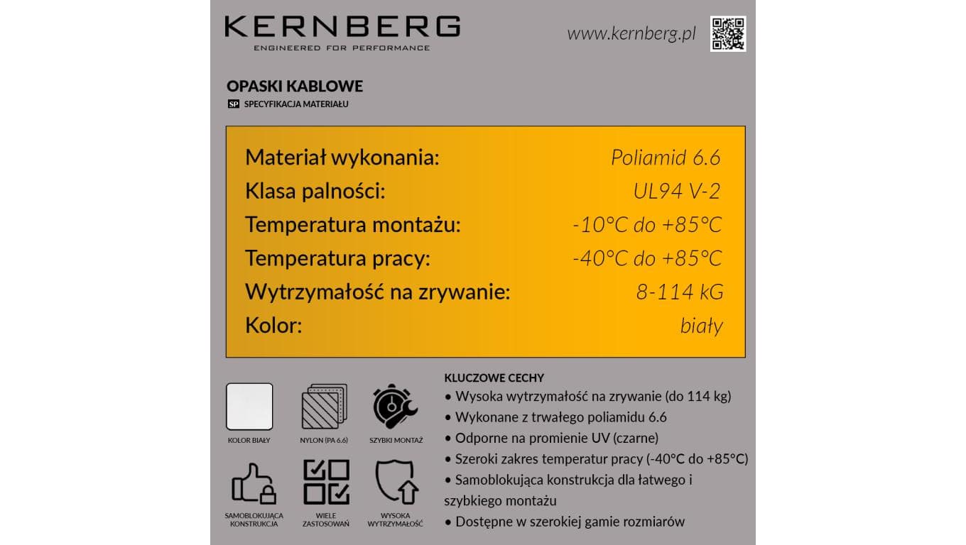 Opaska Kablowa TKUV 300x3,6 Biała UV / 100 szt. /