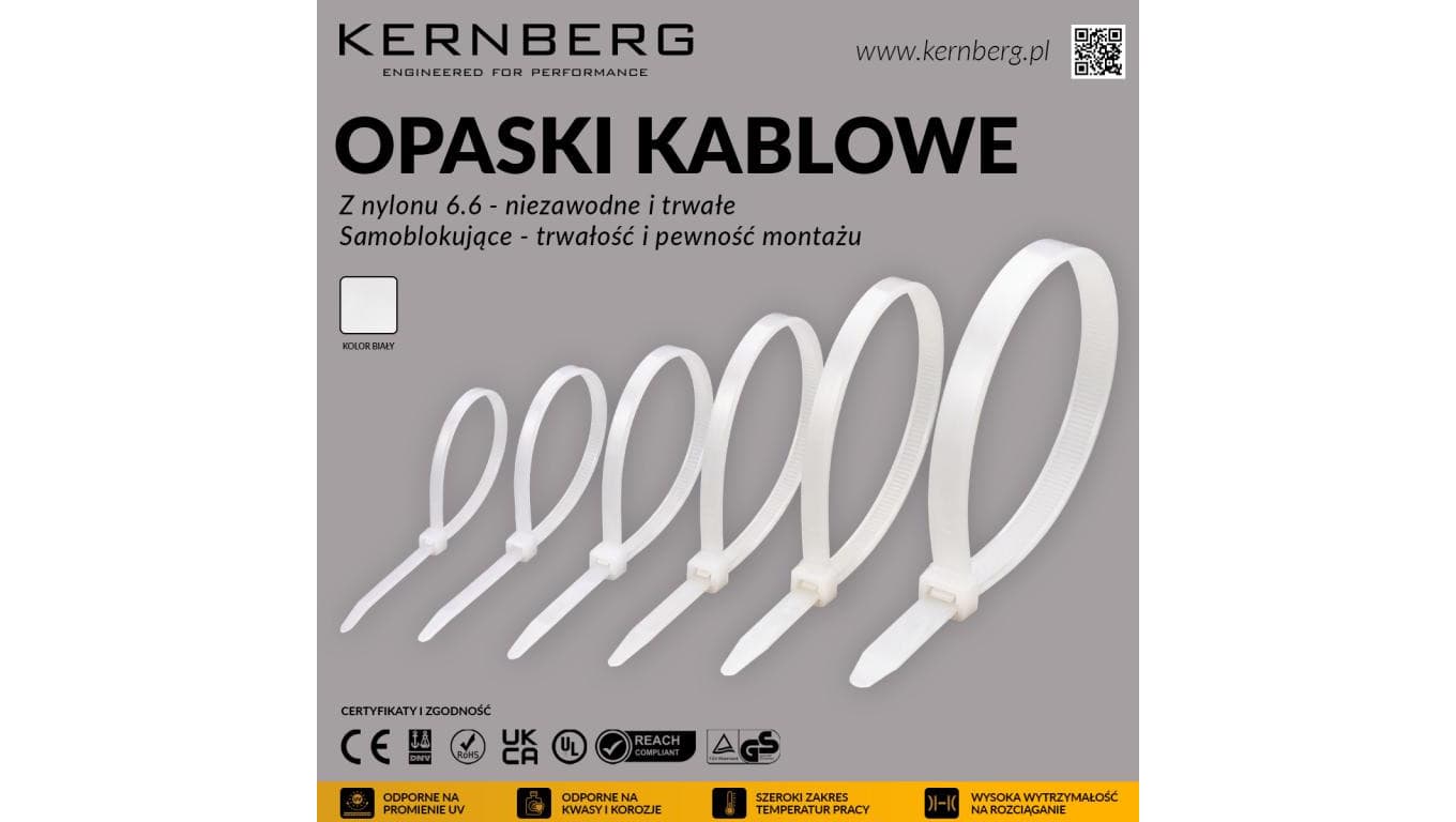 Opaska Kablowa TKUV 300x4,6 Biała UV / 100 szt. /