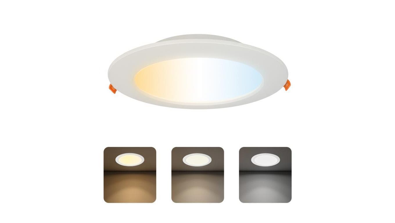 Oprawa podtynkowa downlight LED, 18W, 1660lm, IP20, CCT, okrągła, biała, ALEXIS HOROZ