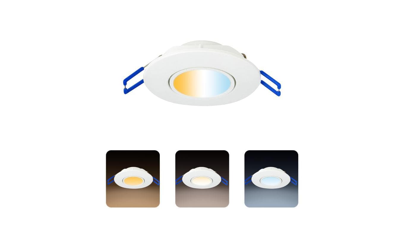 Oprawa podtynkowa downlight LED, 5W, 450lm, 3CCT, IP20, okrągła, biała, NORA PRO HOROZ