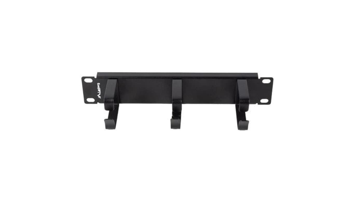 Organizator kabli RACK 10 1U grzebieniowy metalowy czarny Lanberg