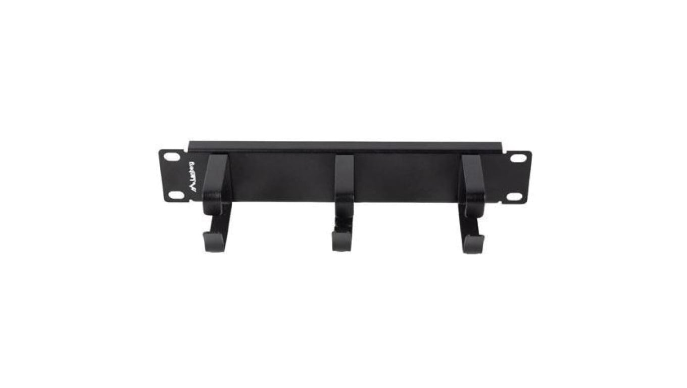 Organizator kabli RACK 10 1U grzebieniowy metalowy czarny Lanberg