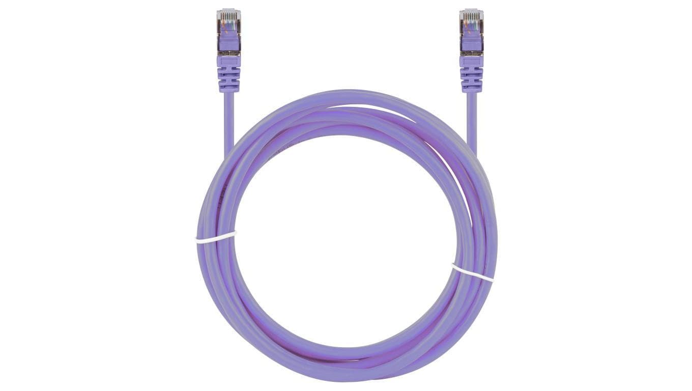 Patchcord S/FTP kat.8 PiMF kabel sieciowy LAN 2x RJ45 linka LSOH fioletowy 3m NEKU