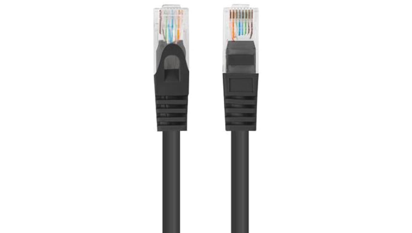 Patchcord UTP kat.5e kabel sieciowy LAN 2x RJ45 linka czarny 0,5m LANBERG