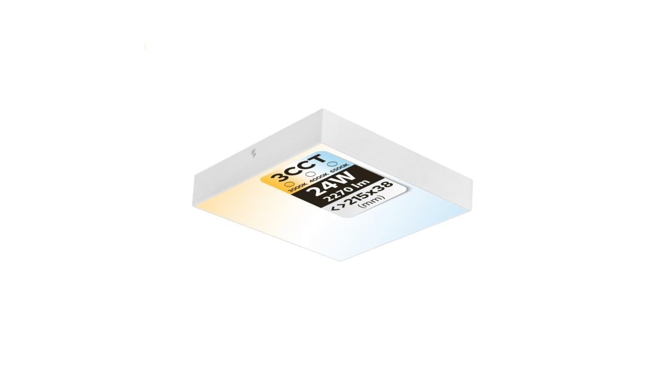 Plafon LED 24W, 2270lm, 3CCT, IP20, kwadratowy, biały, CATALINA/S HOROZ