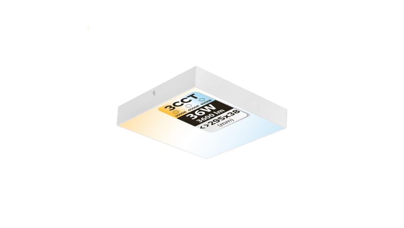 Plafon LED 36W, 3600lm, 3CCT, IP20, kwadratowy, biały, CATALINA/S HOROZ