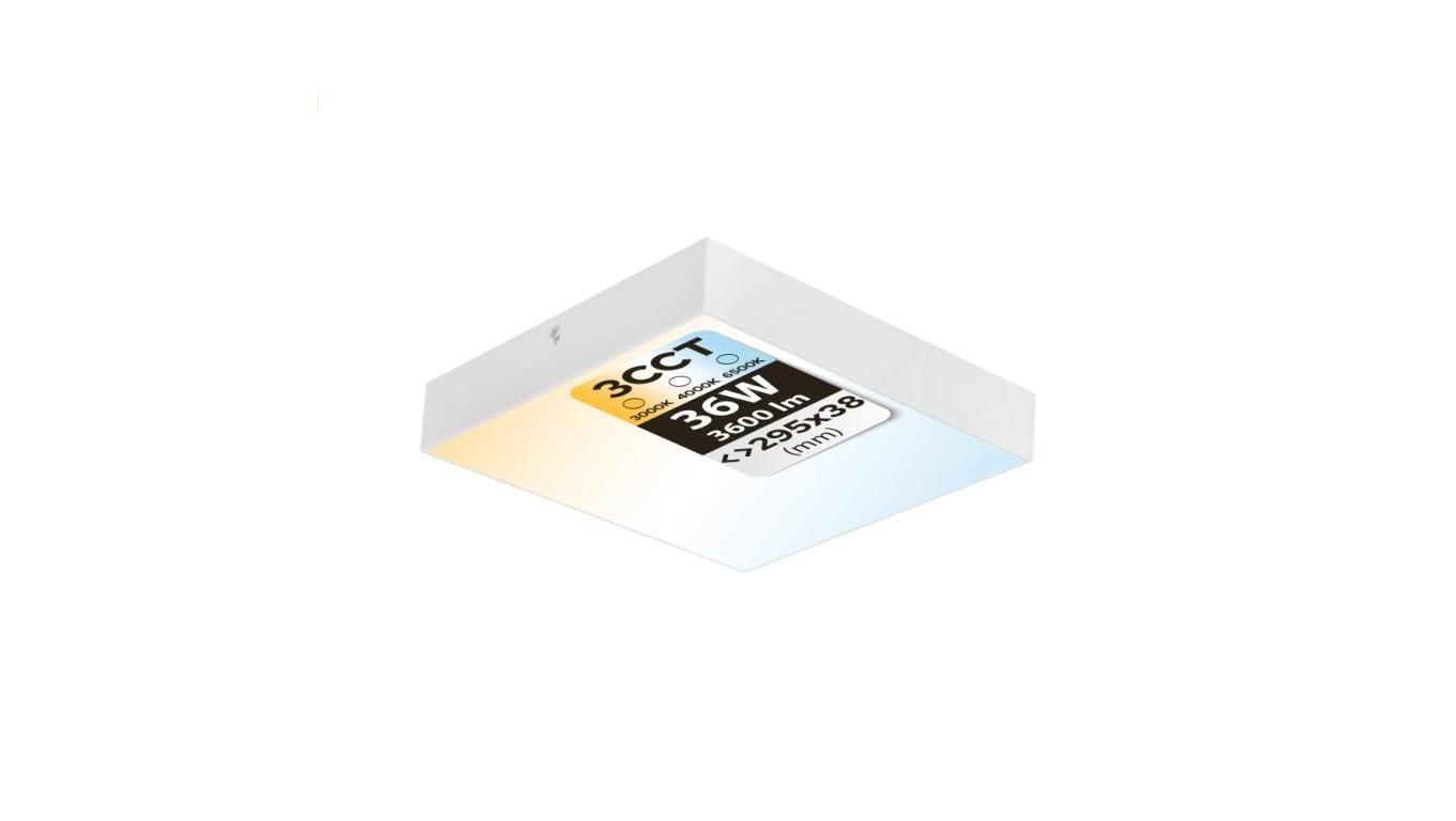 Plafon LED 36W, 3600lm, 3CCT, IP20, kwadratowy, biały, CATALINA/S HOROZ