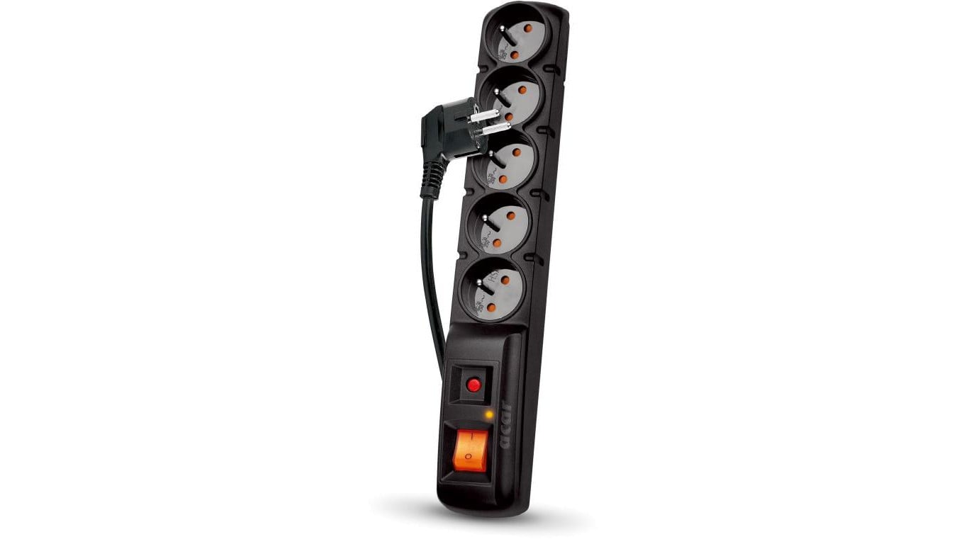 Przedłużacz przeciwprzepięciowy 5-gniazd z/u ACAR F5 PRO 1,5m czarny