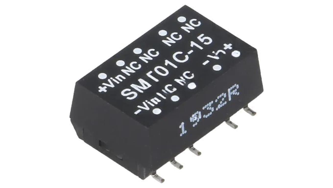 Przetwornica DC/DC, 1W, Uwej: 36...75 VDC, Uwyj: 15 VDC, Iwyj: 6,7...67mA SMT01C-15