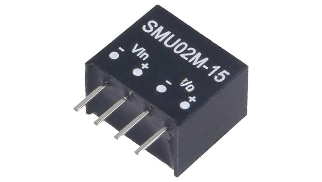 Przetwornica DC/DC, 2W, Uwej: 10,8...13,2 VDC, Uwyj: 15 VDC SMU02M-15