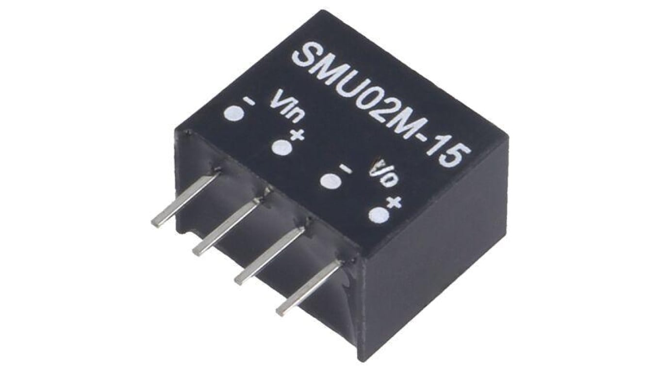 Przetwornica DC/DC, 2W, Uwej: 10,8...13,2 VDC, Uwyj: 15 VDC SMU02M-15
