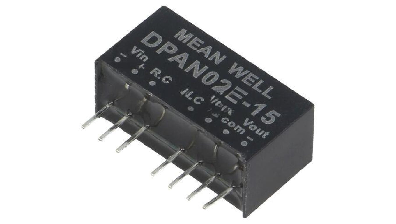 Przetwornica DC/DC, 2W, Uwej: 4,5...9 VDC, Uwyj: 15 VDC DPAN02E-15