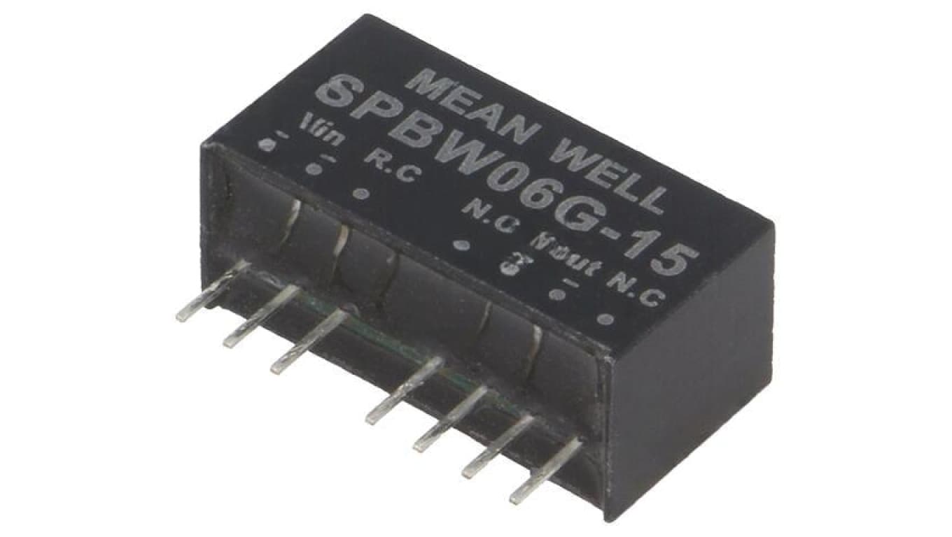 Przetwornica DC/DC, 6W, Uwej: 18...75 VDC, Uwyj: 15 VDC, Iwyj: 0...400mA SPBW06G-15
