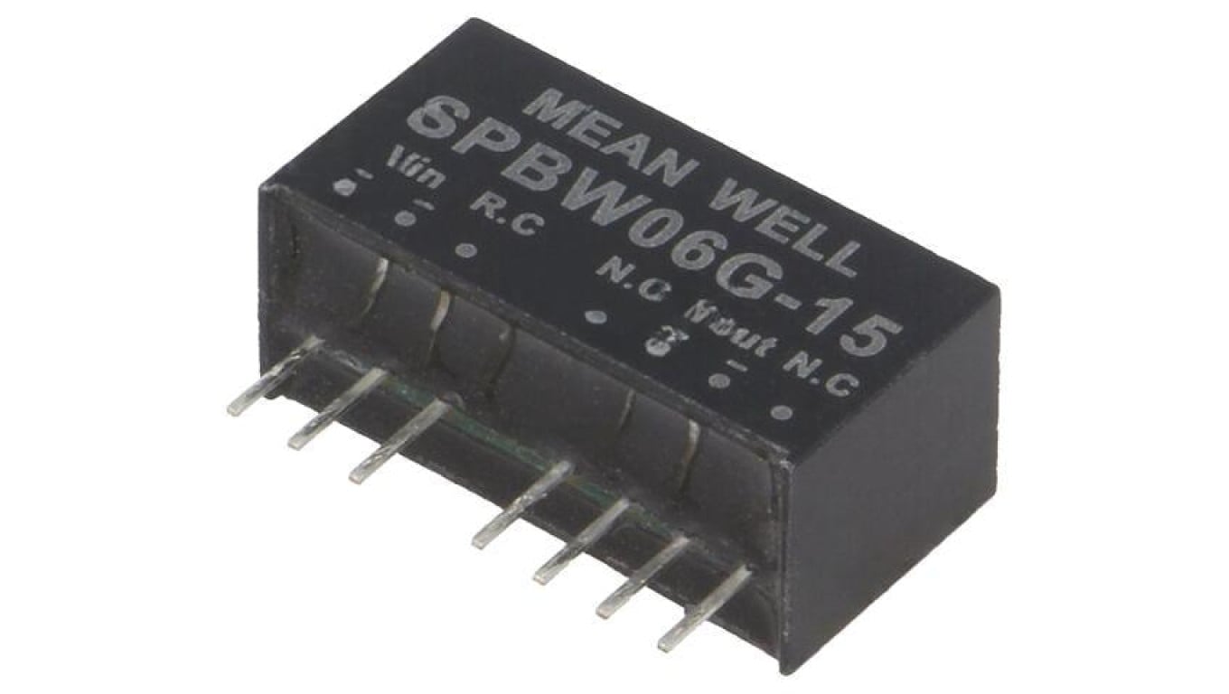Przetwornica DC/DC, 6W, Uwej: 18...75 VDC, Uwyj: 15 VDC, Iwyj: 0...400mA SPBW06G-15