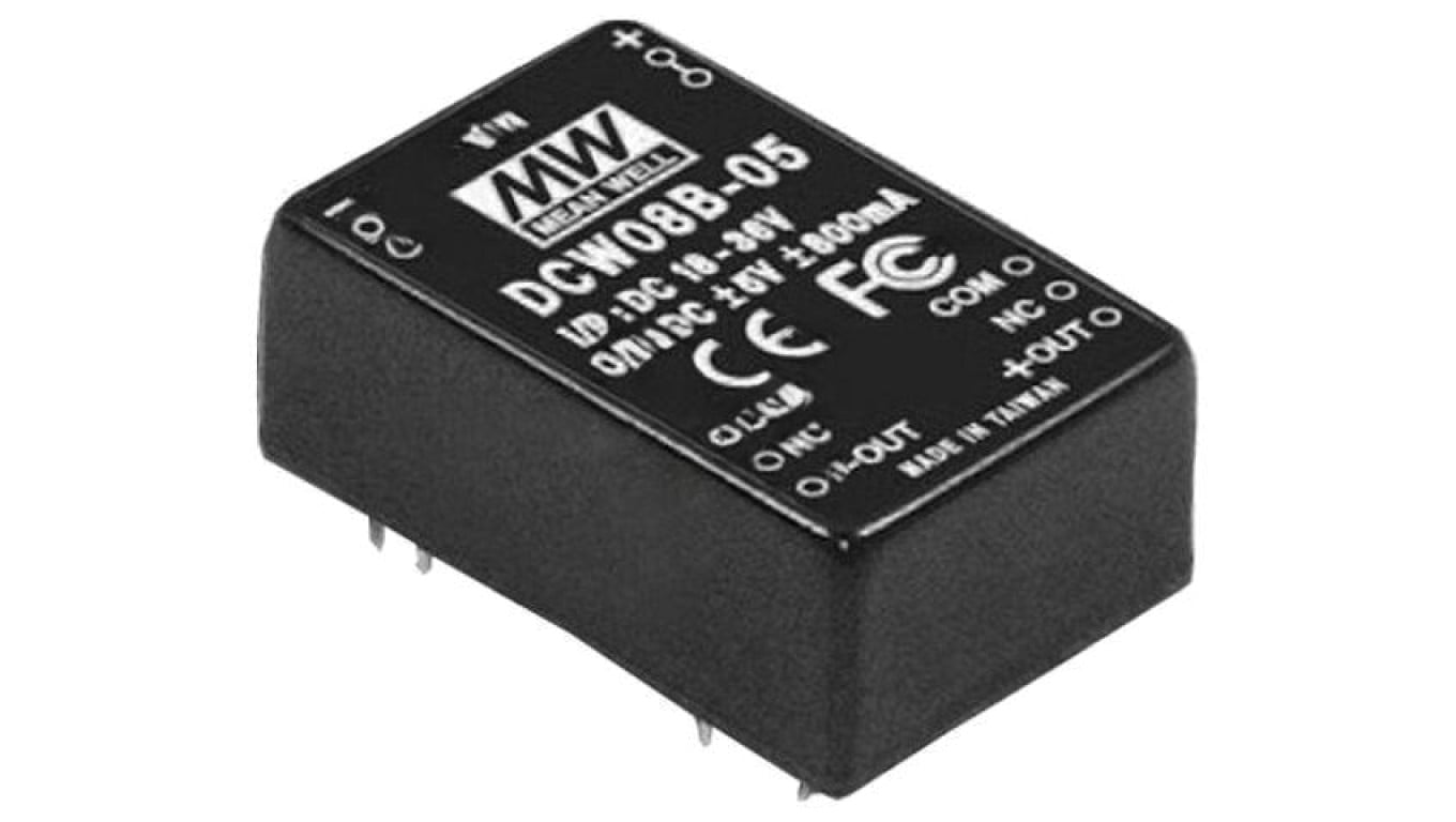 Przetwornica DC/DC, 8W, Uwej: 9...18 VDC, Uwyj: 15 VDC DCW08A-15