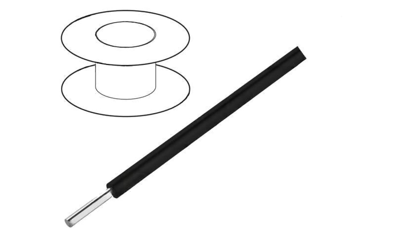 Przewód EcoWire d: 18AWG drut Cu MPPE czarny 600V 305m 6715S BK001