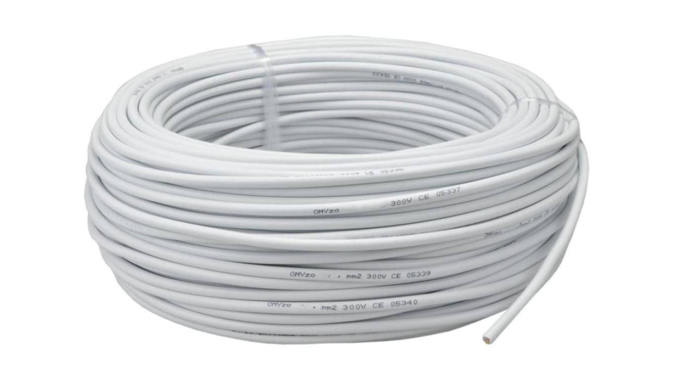 Przewód prądowy H03VV-F / OMY 300V 2x0,75 biały linka Elektrokabel 25m