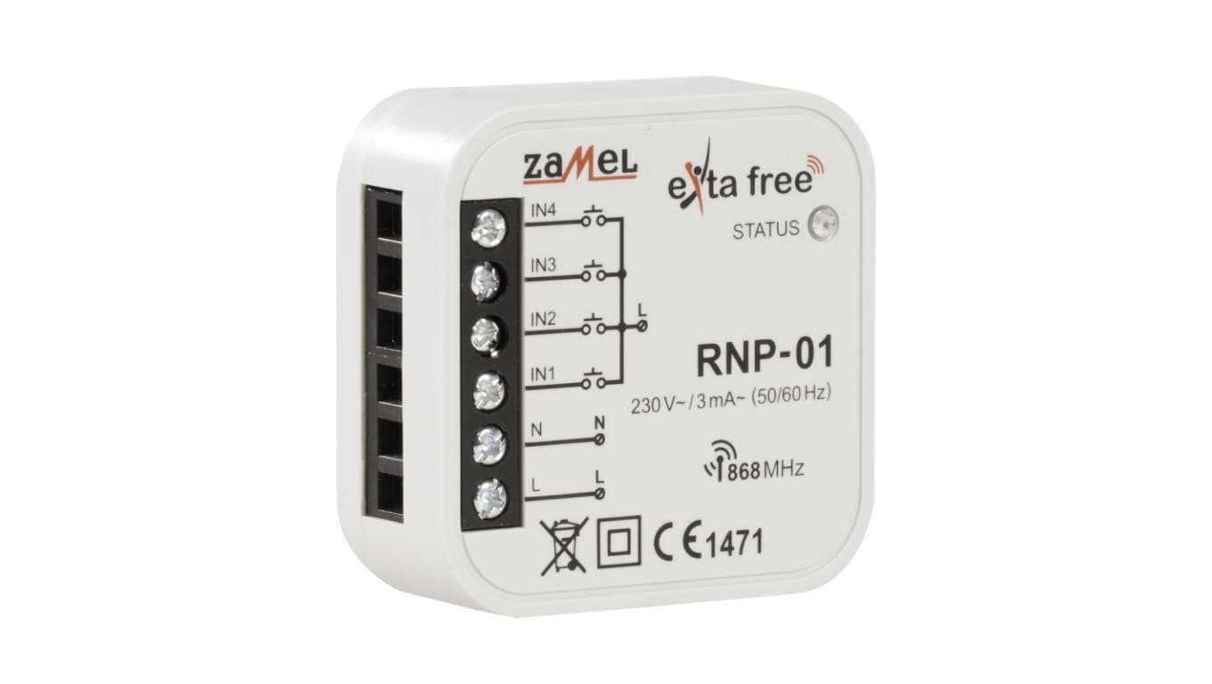 Radiowy nadajnik dopuszkowy 4 kanałowy 230V EXTA FREE ZAMEL