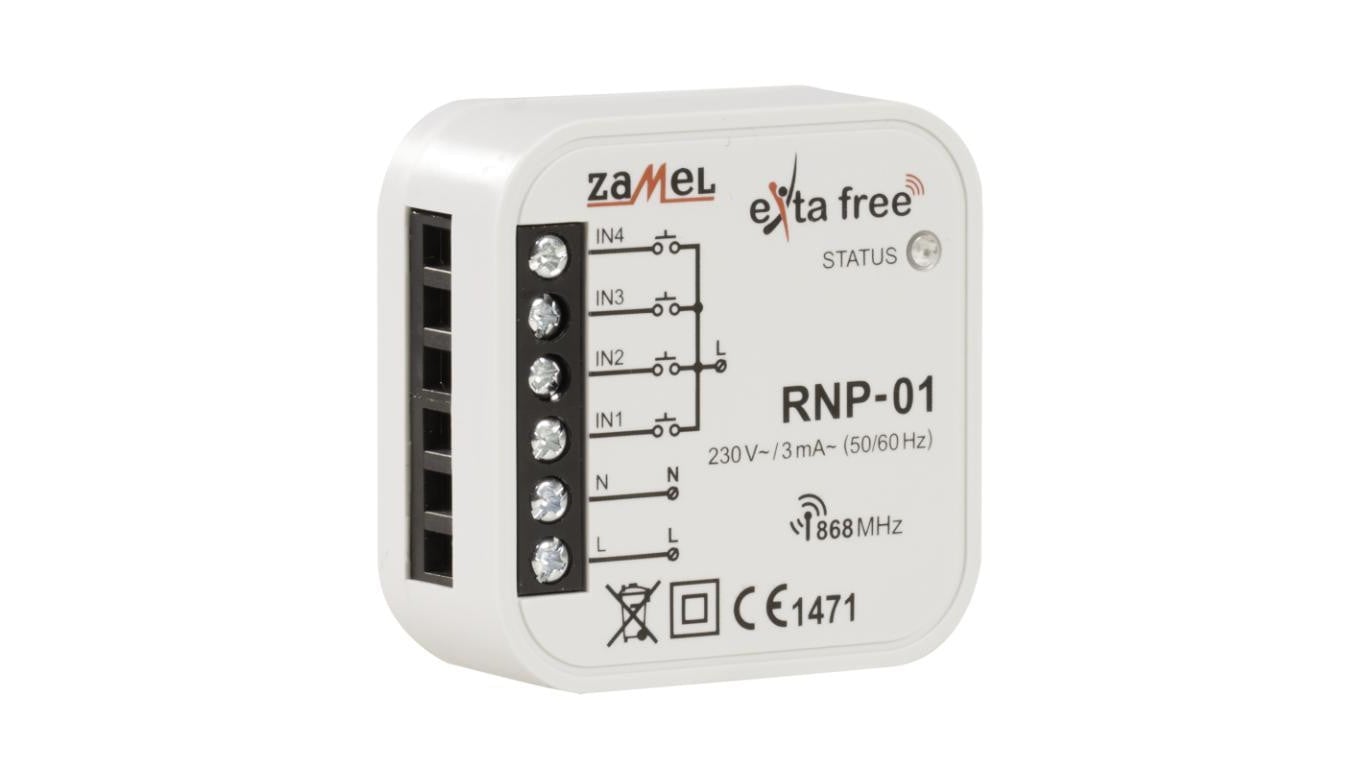 Radiowy nadajnik dopuszkowy 4 kanałowy 230V EXTA FREE ZAMEL