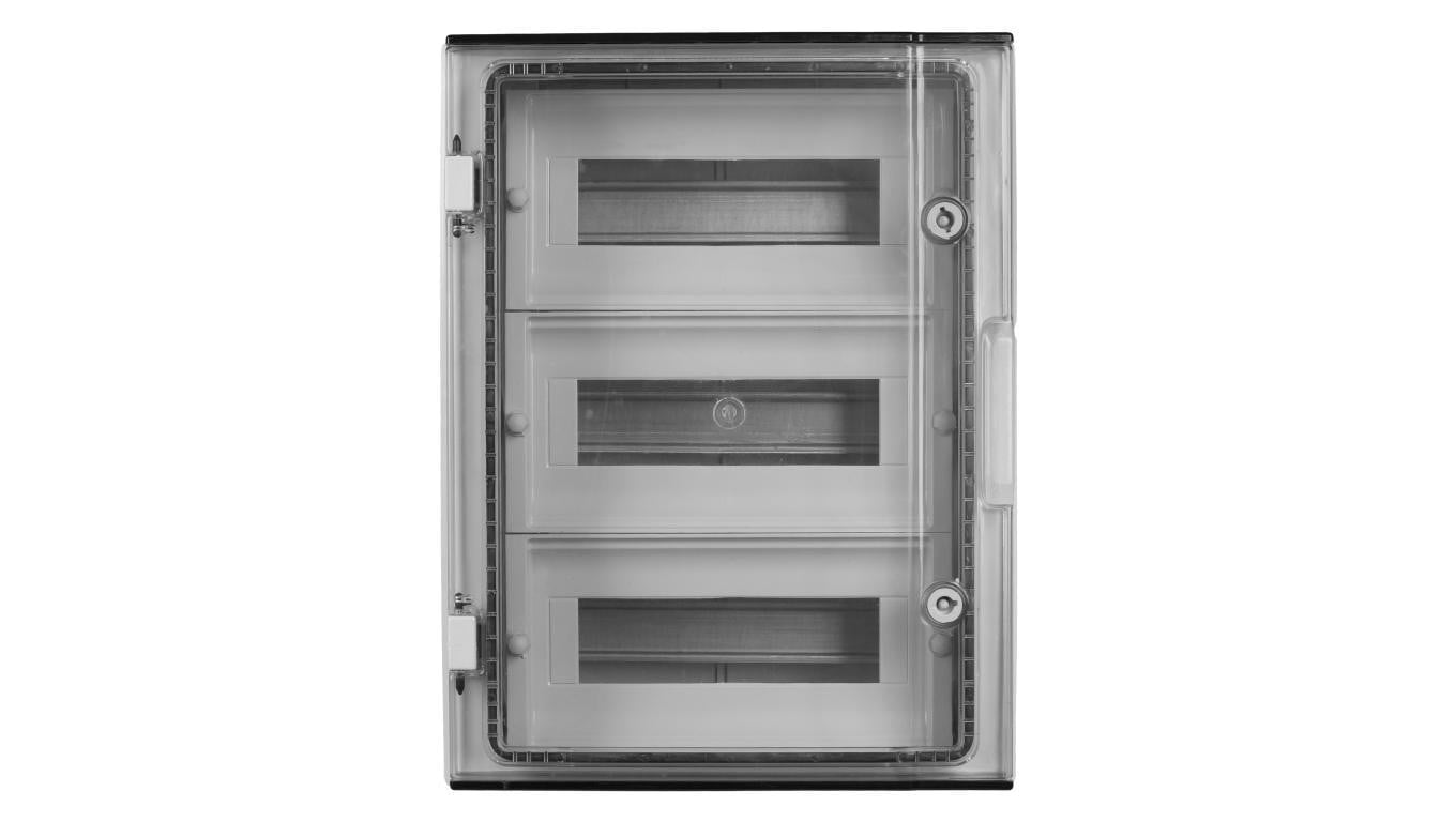 Rozdzielnica hermetyczna natynkowa 3x11 modułów IP65 ABS (400V) 300x400x170mm szara z przezroczystymi drzwiami NEKU