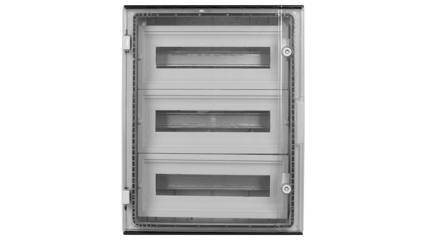 Rozdzielnica hermetyczna natynkowa 3x16 modułów IP65 ABS (400V) 400x500x200mm szara z przezroczystymi drzwiami NEKU