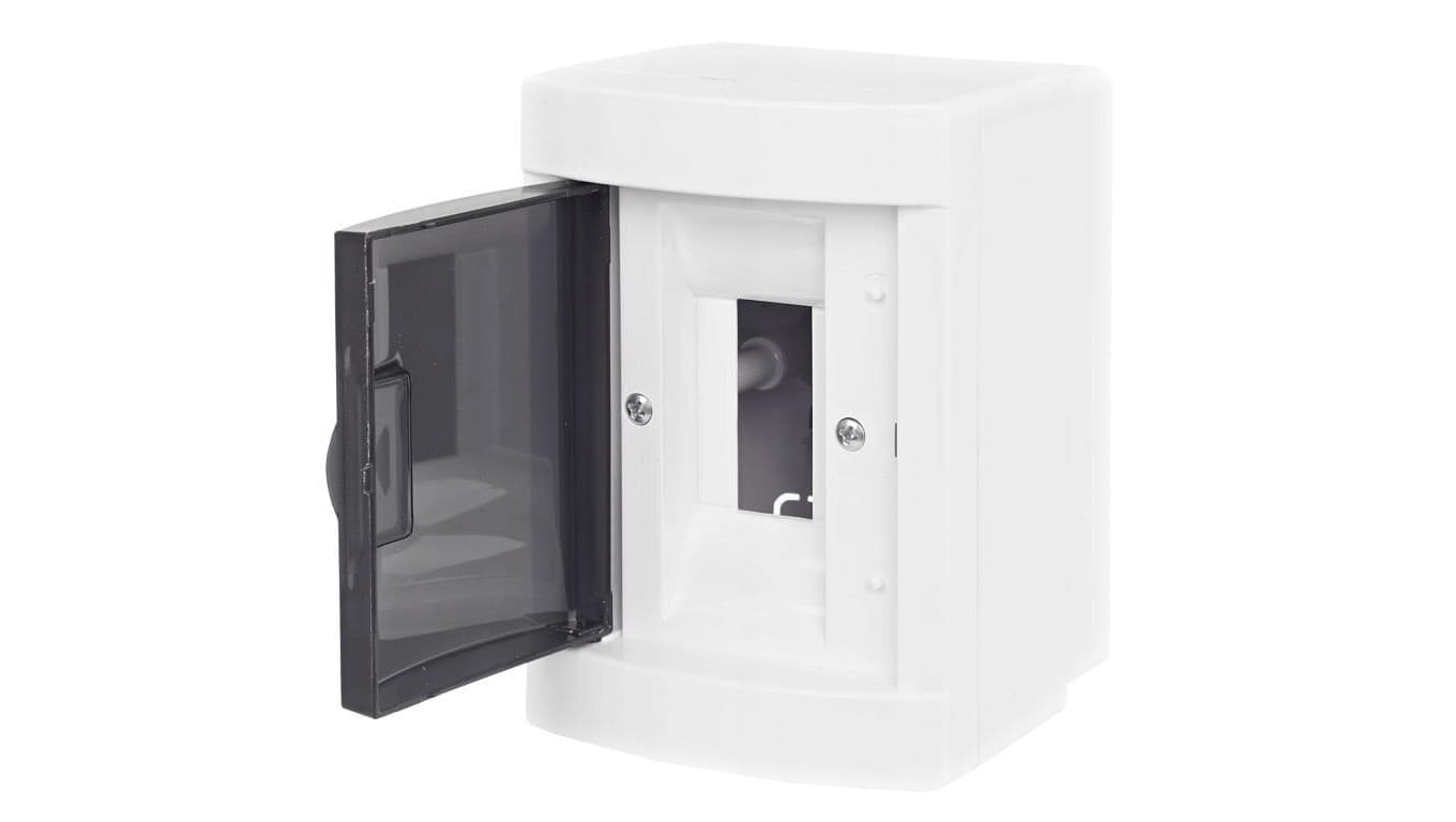 Rozdzielnica natynkowa 1x2 moduły IP40 TH35 (N+PE) 100x95x142mm drzwi transparentne dymne ADELID