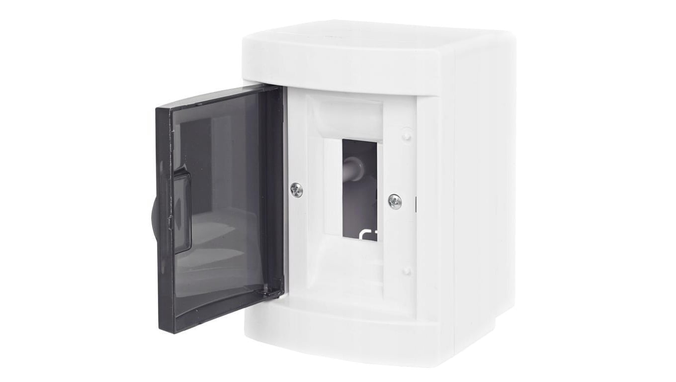 Rozdzielnica natynkowa 1x2 moduły IP40 TH35 (N+PE) 100x95x142mm drzwi transparentne dymne ADELID