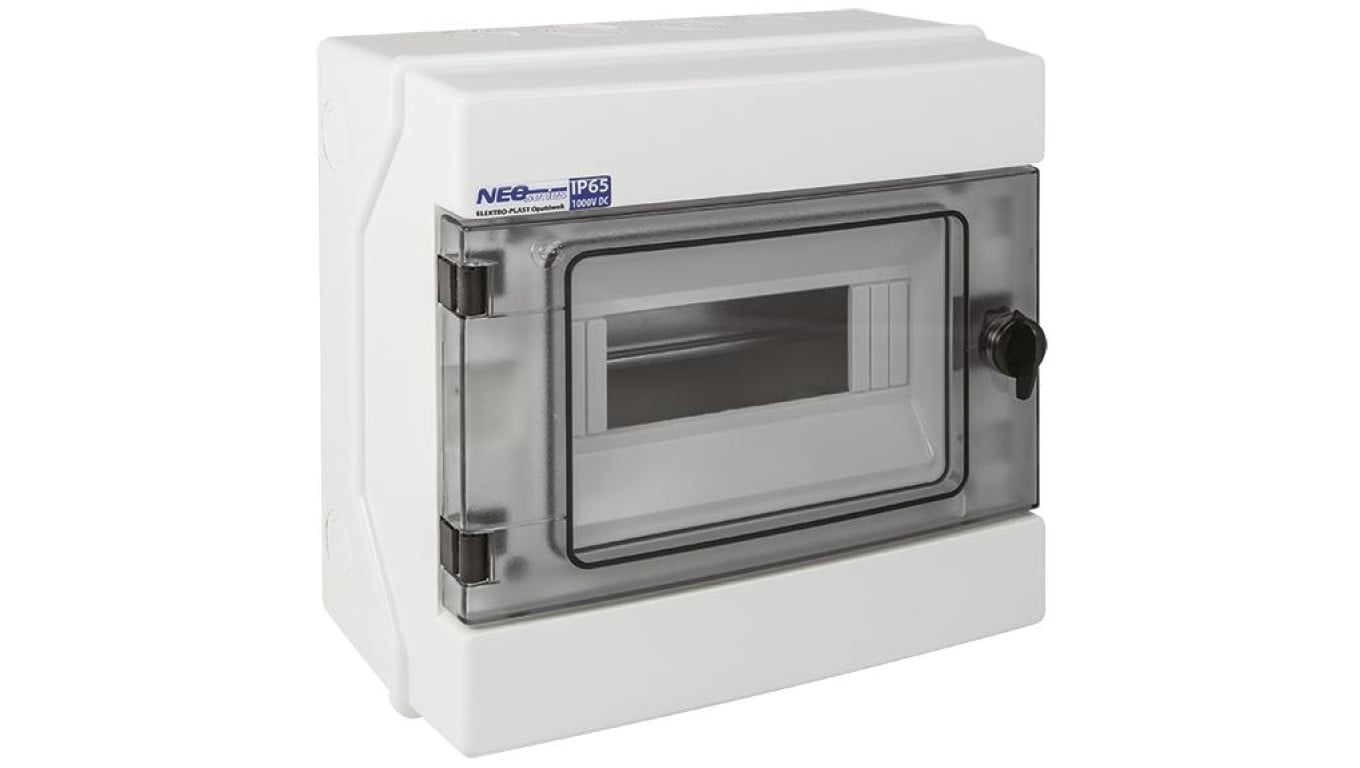 Rozdzielnica natynkowa RH-8 (N+PE) 1x8 modułów IP40 260x260x138mm drzwi transparentne Elektro-Plast