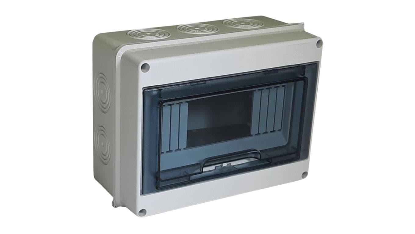 Rozdzielnica natynkowa hermetyczna TH-12 1x12 moduły (690V AC / 1000V DC) IP65 250x193x105mm drzwi transparentne Elpromet