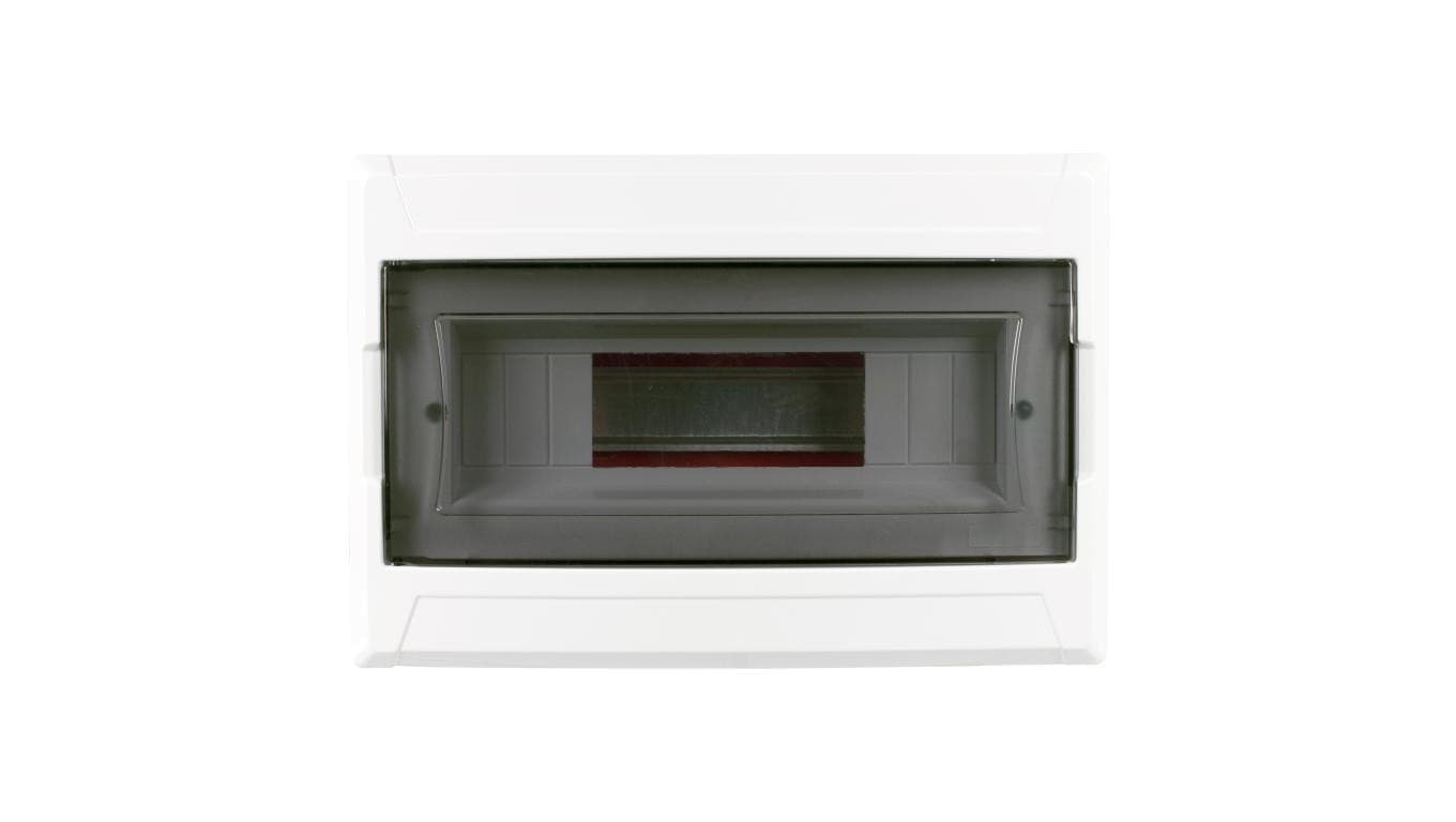 Rozdzielnica podtynkowa S-12 (N+PE) 1x12 moduły IP40 306x206x100mm drzwi transparentne dymne NEKU