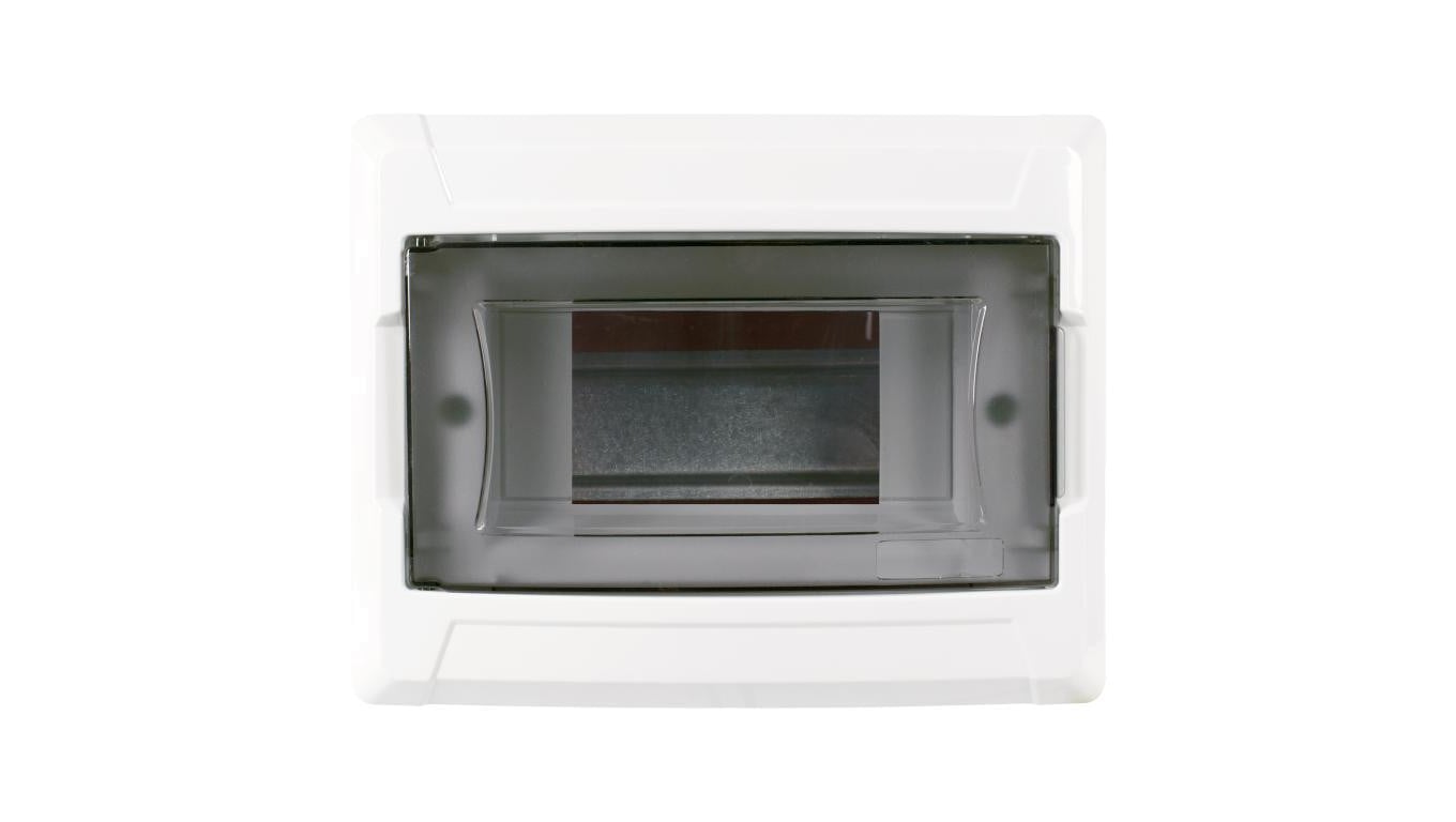 Rozdzielnica podtynkowa S-6 (N+PE) 1x6 moduły IP40 180x140x100mm drzwi transparentne dymne NEKU
