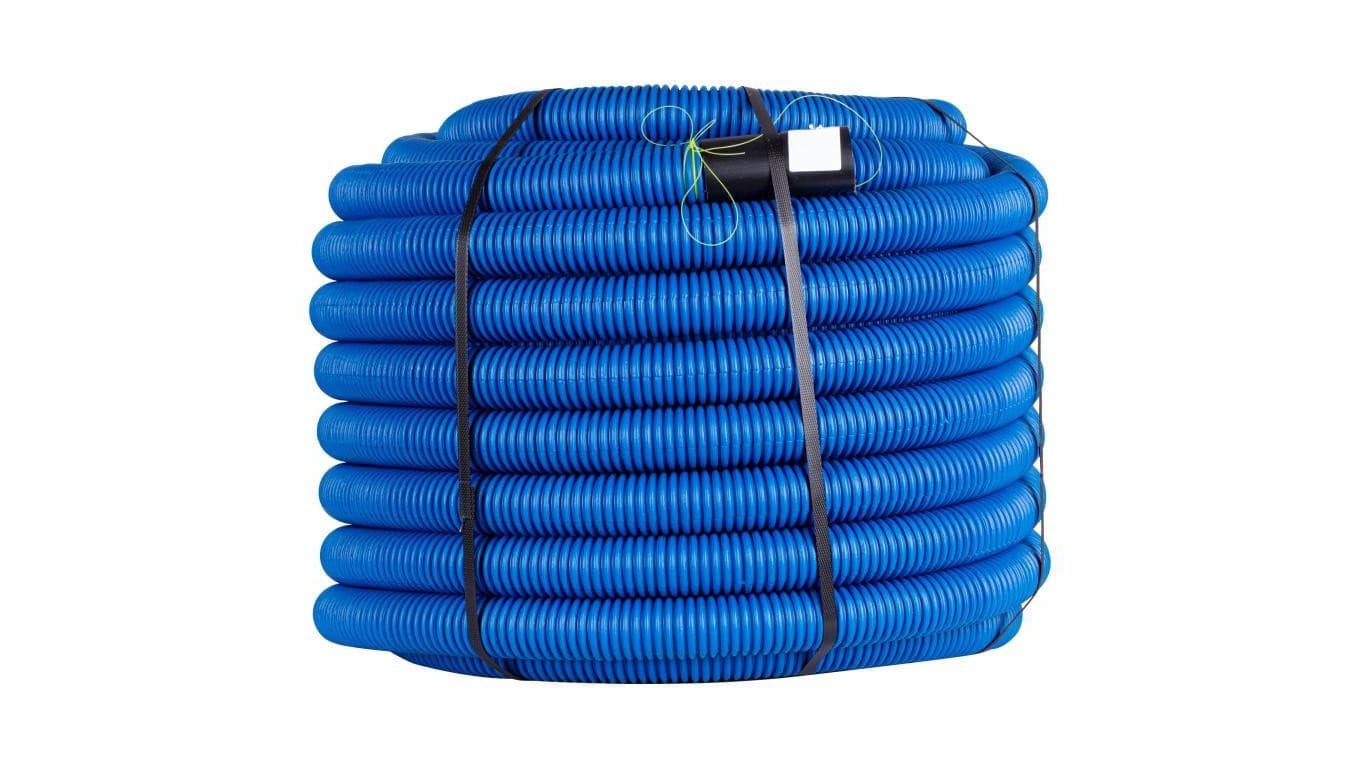 Rura karbowana AROT 40mm dwuwarstwowa osłonowa do ziemi peszel z pilotem 450N HDPE niebieska 50m RDV-F DCR