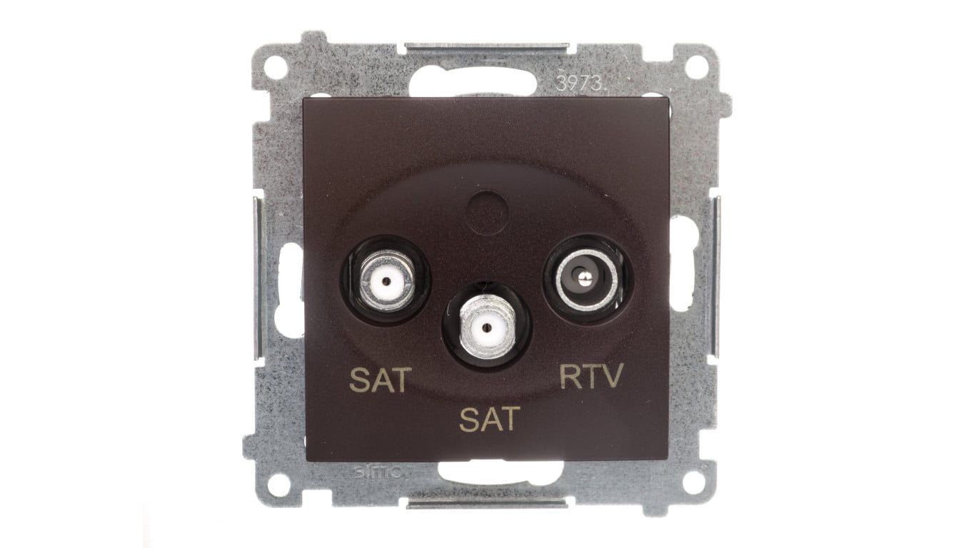 Simon 54 Gniazdo antenowe SAT/SAT-RTV brąz mat DASK2.01/46