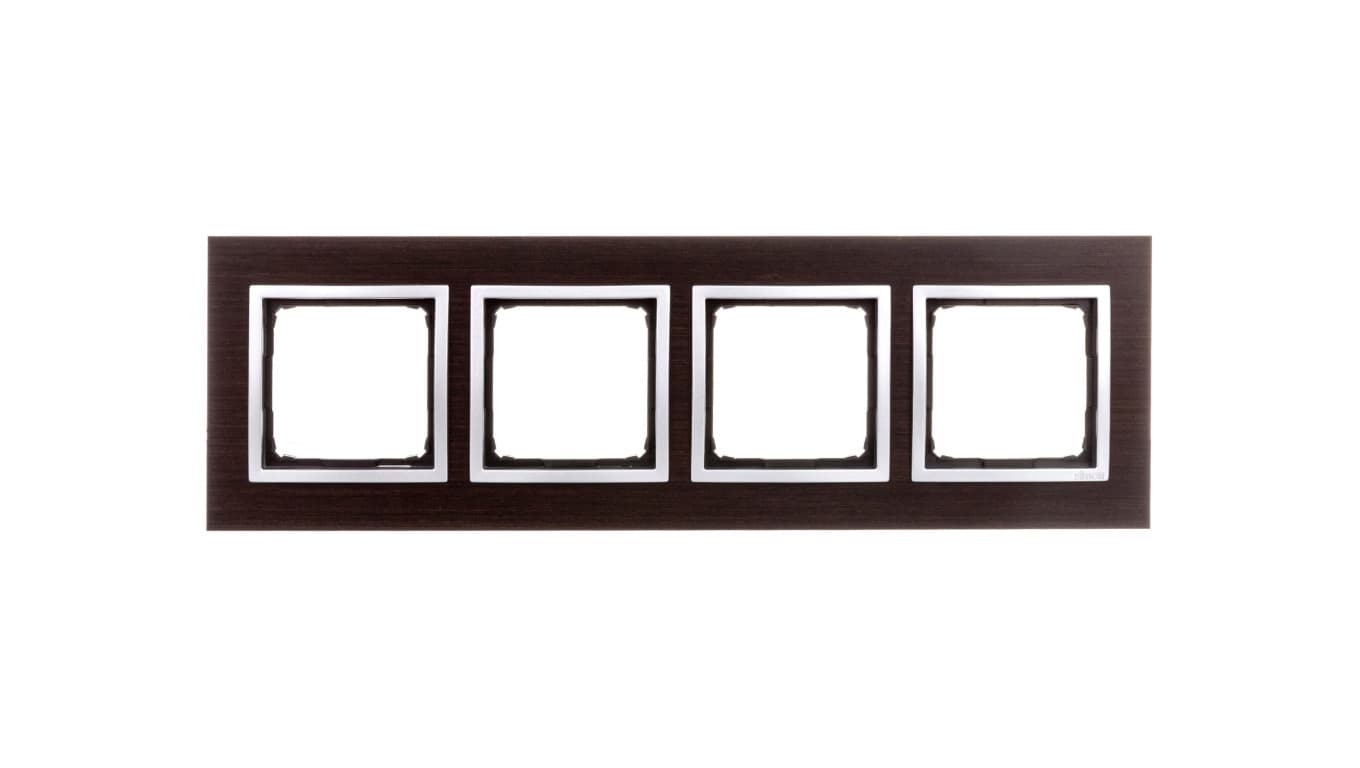 Simon 54 Nature Ramka poczwórna drewno SREBRNE WENGE DRN4/84
