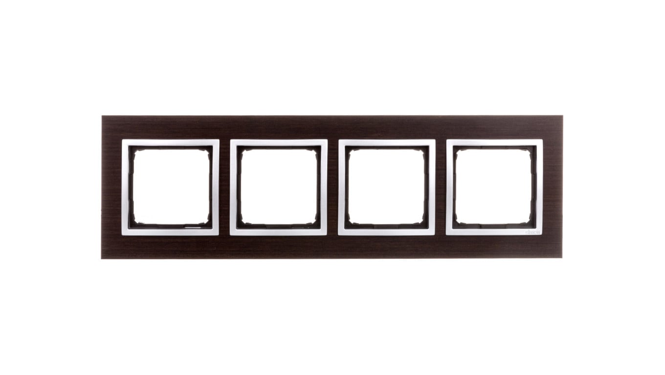 Simon 54 Nature Ramka poczwórna drewno SREBRNE WENGE DRN4/84