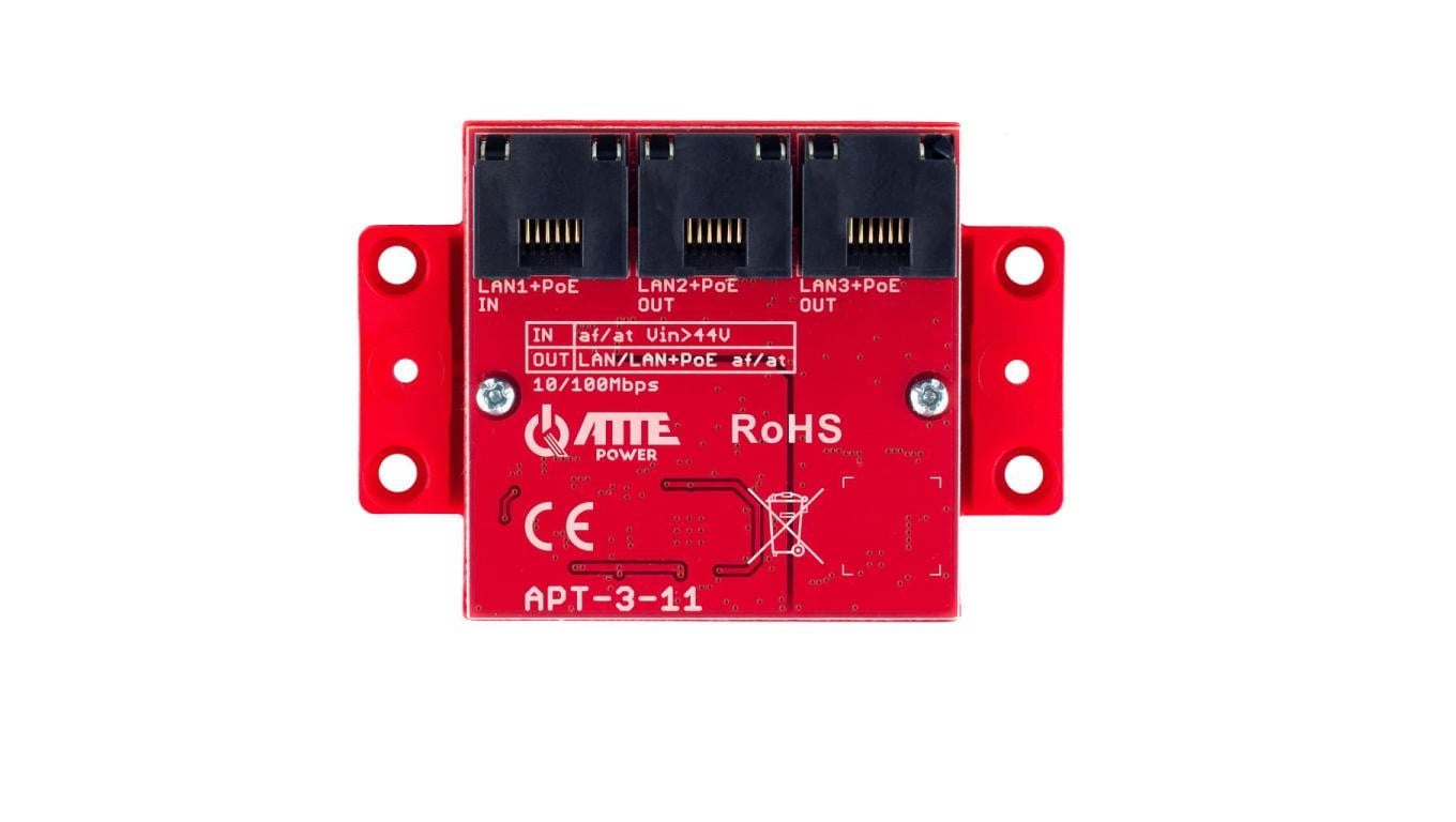 Switch PoE 3x port RJ45 (Fast Ethernet 100Mb/s) przełącznik niezarządzalny APT-3-11 ATTE