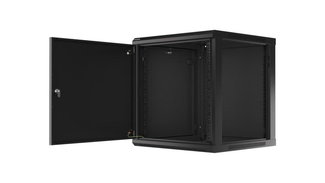 Szafa wisząca RACK 19 12U 600x600mm drzwi metalowe czarna LANBERG