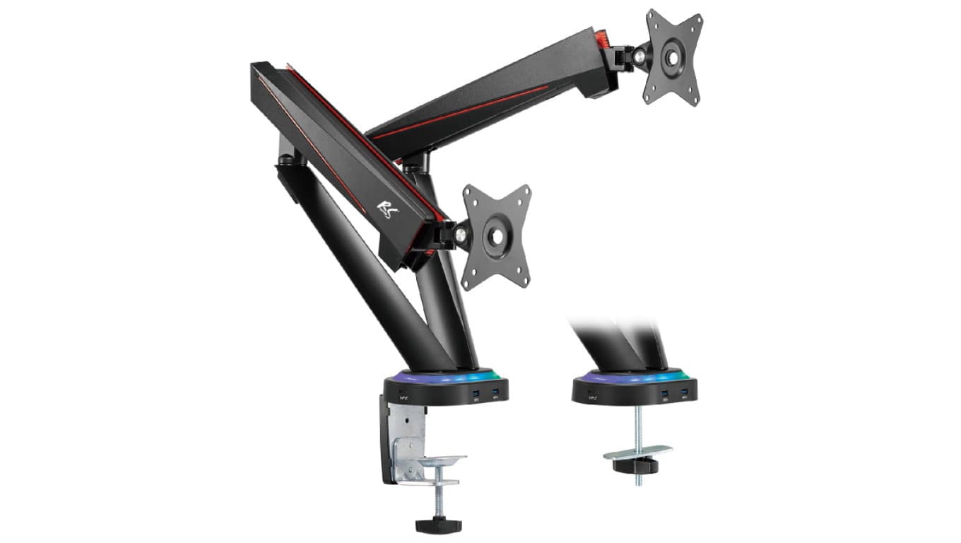Uchwyt gamingowy na 2 monitory LCD NanoRS RS887 17-32 2x 8kg (max 16kg) vesa 75x75 oraz 100x100