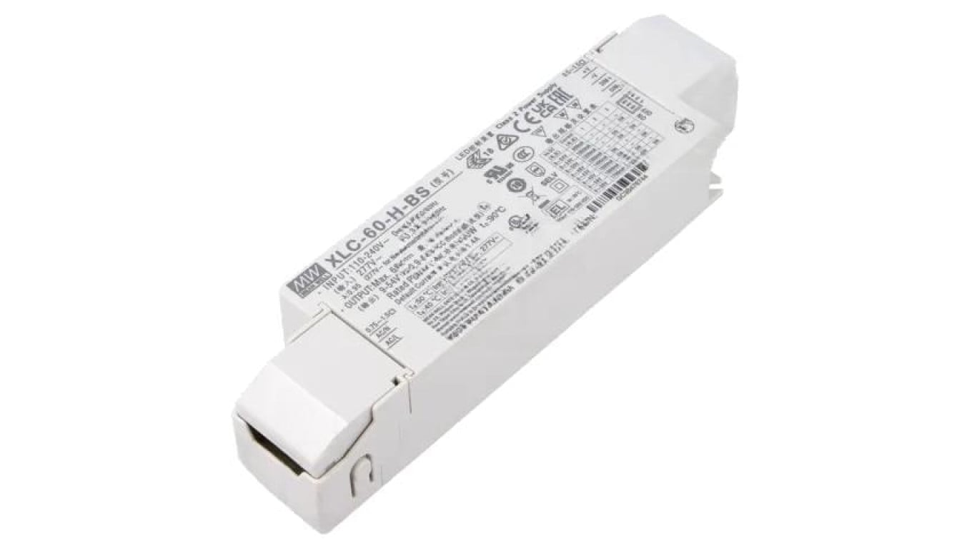Zasilacz impulsowy DC, 60W, napięcie wyjściowe: 9...54 VDC, prąd wyjściowy: 900 mA...1,7 A XLC-60-H-BS