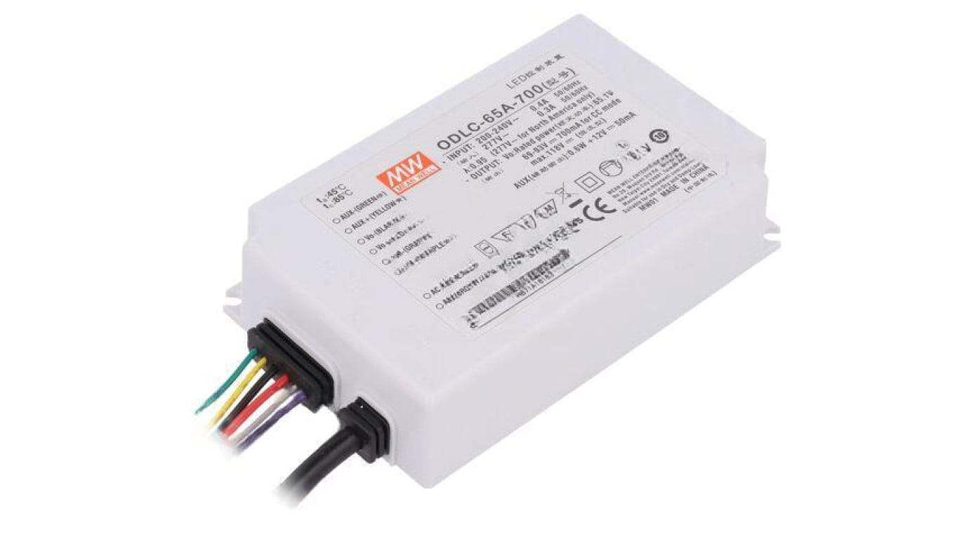 Zasilacz impulsowy DC, 65W, napięcie wyjściowe: 69...93 VDC, prąd wyjściowy: 700 mA ODLC-65A-700