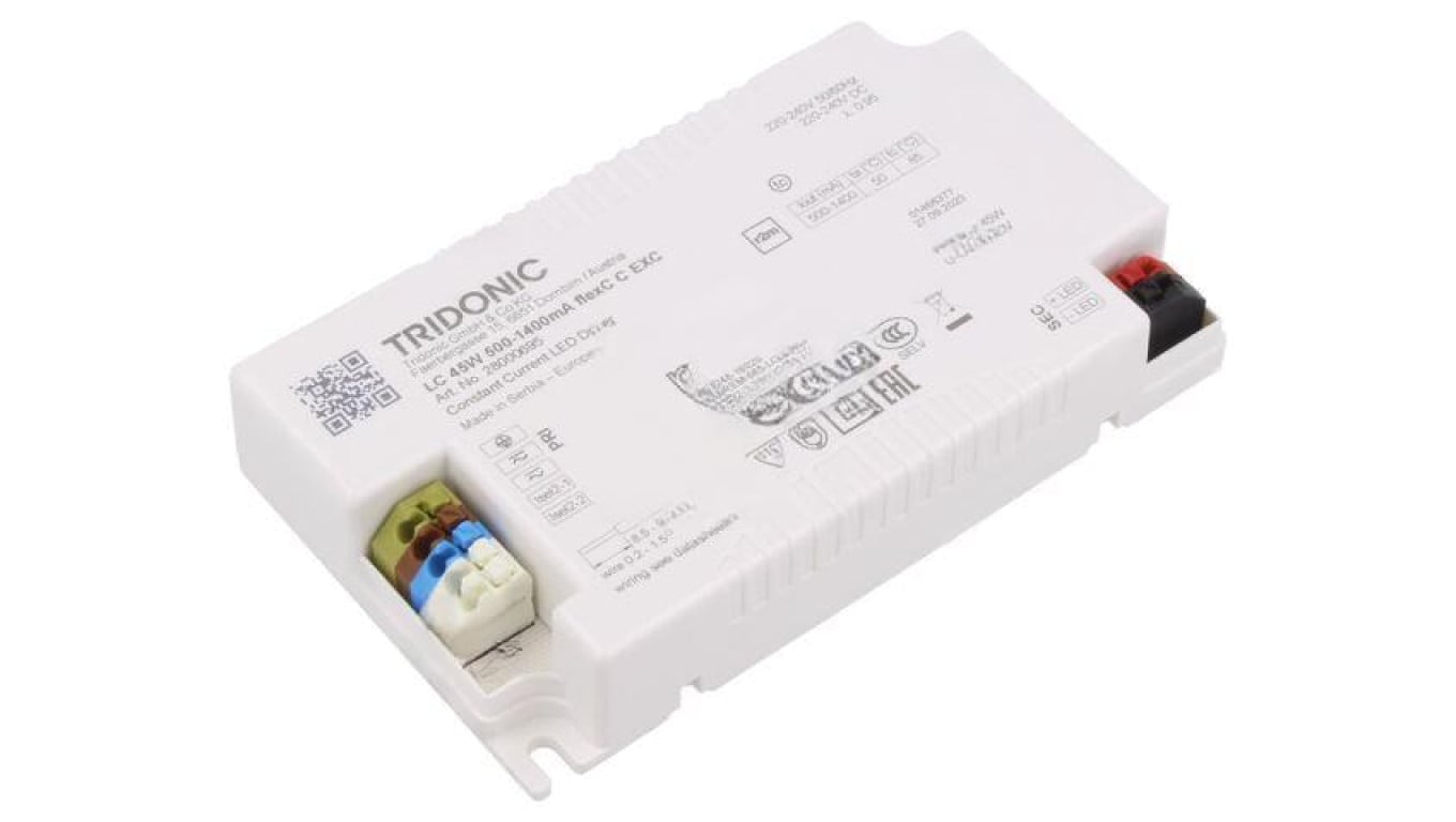Zasilacz: impulsowy LED 45W 20÷50VDC 500÷1400mA 198÷264VAC LC 45W 500-1400MA FLEXC C EXC