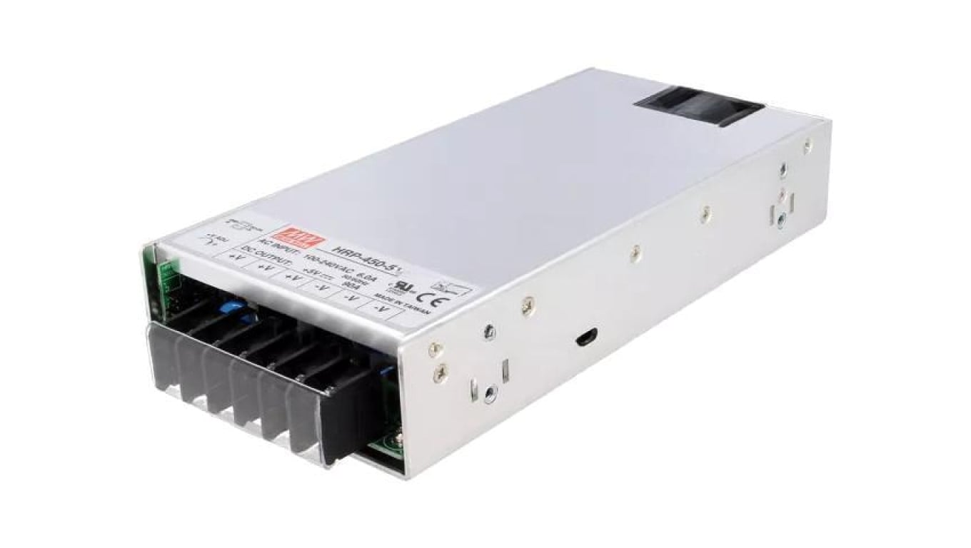 Zasilacz impulsowy do wbudowania,modułowy, 450W, napięcie wyjściowe: 5 VDC, prąd wyjściowy: 90 A HRP-450-5